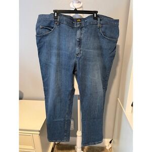 Lee Regular Fit Mens Blue Straight Leg Jeans 50x30 Medium Wash 2100200